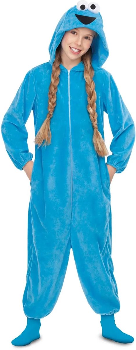 Koekie monster onesie | Sesamstraat | licentie kostuum voor kinderen | 7-9 jaar